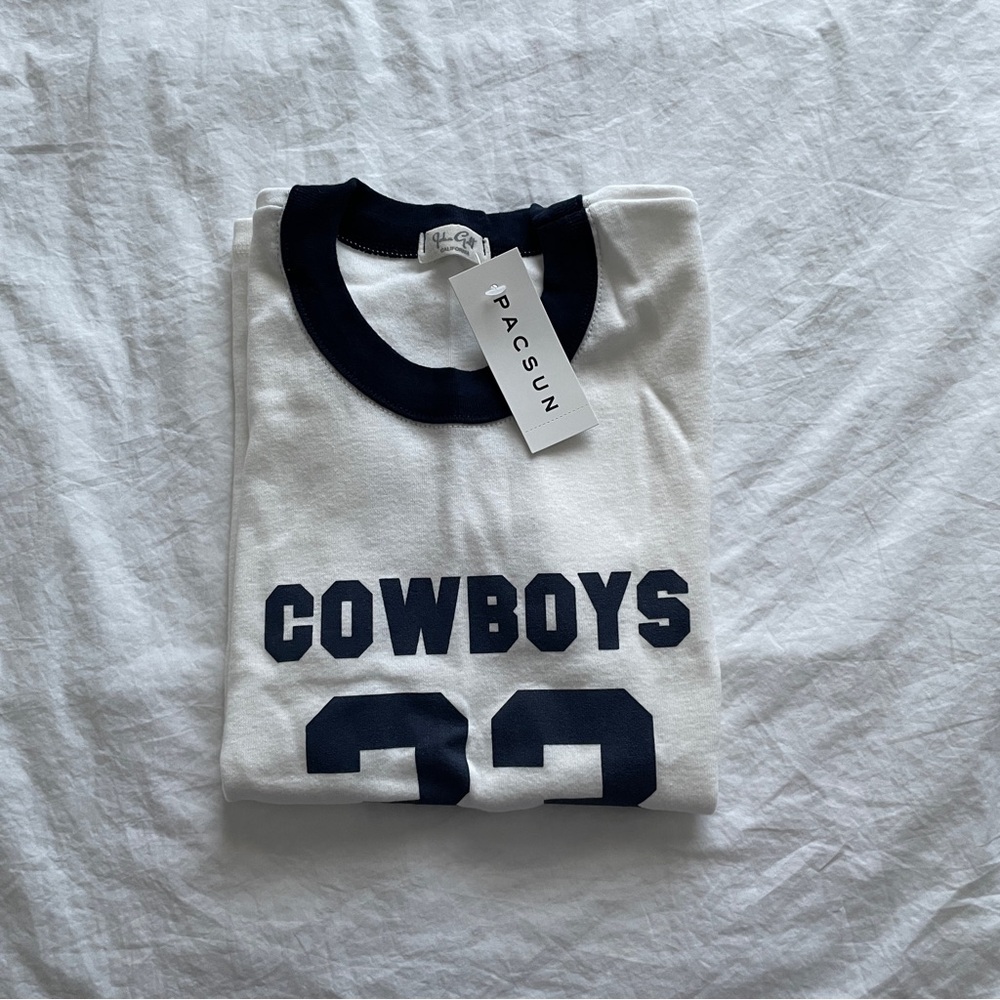 john galt cowboy 33 black sleeve white top